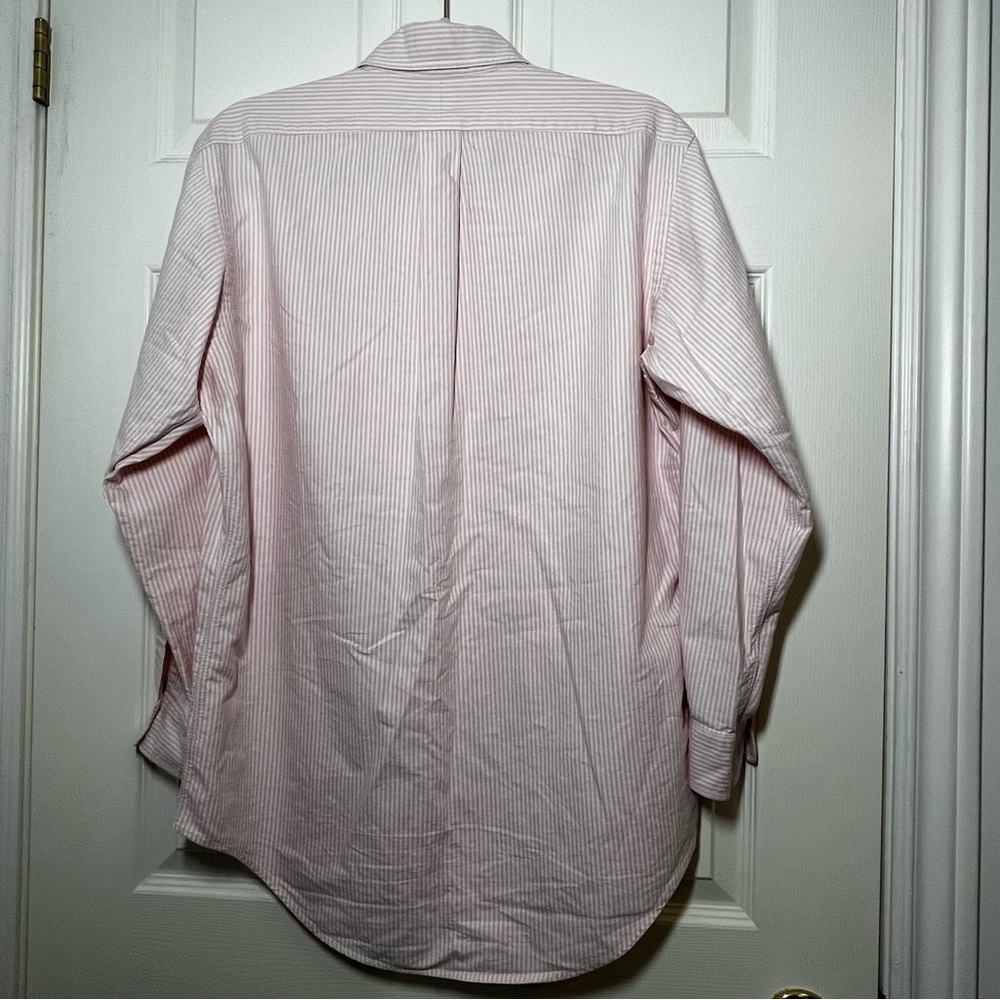 Ralph Lauren Men's 100% Cotton Button Down Shirt in Pink and White Stripes - Picture 2 of 7